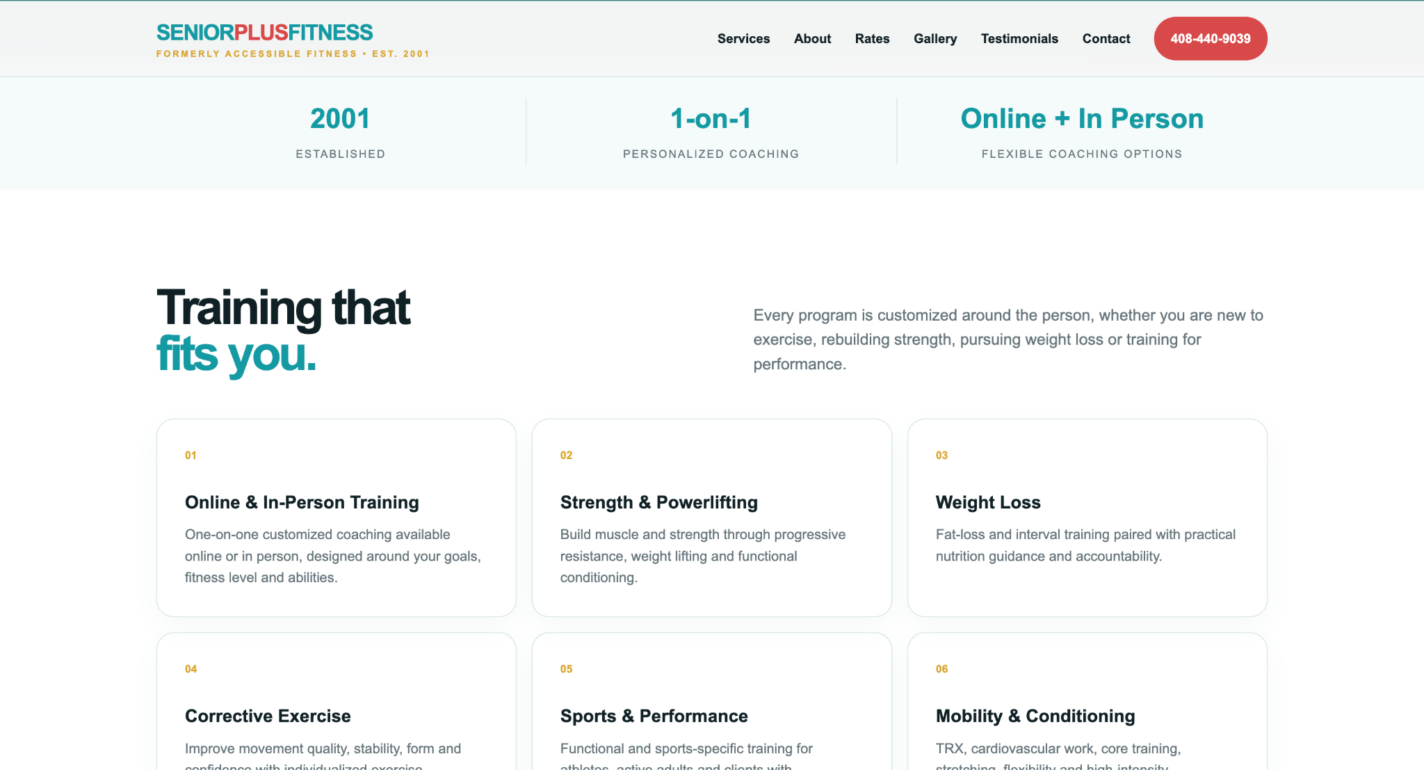 SeniorPlusFitness services design